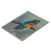 Flying Scarlet Macaw Sunset Sky Art Notizblock (Linke Seite)