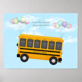 Flying School-Bus mit Freunden Custom 6 Foto Poster