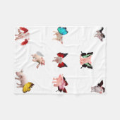Flying Schweine Blanket Fleecedecke (Vorderseite (Horizontal))
