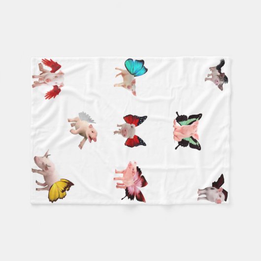 Flying Schweine Blanket Fleecedecke (Vorderseite (Horizontal))