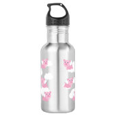Flying Schweine Niedlich Kids Wasserflasche mit Na (Rückseite)
