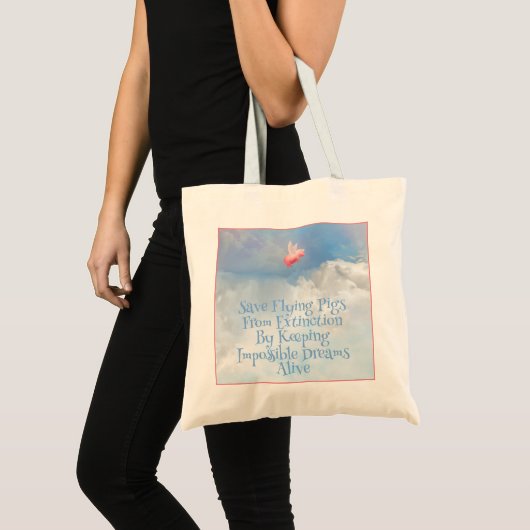 Flying Schweine Tote Bag gerettet Tragetasche (Vorderseite (Produkt))