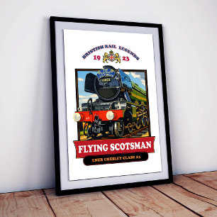 Flying Scotsman 4472 Dampf-Lokomotive Retro-Plakat Fotodruck