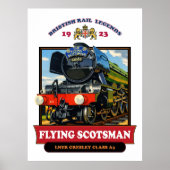 Flying Scotsman 4472 Steam Locomotive Retro Poster (Vorne)