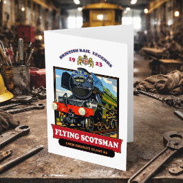 Flying Scotsman 4472 Steam Locomotive Retro Poster Dankeskarte