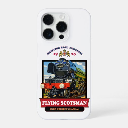 Flying Scotsman 4472 Steam Locomotive Retro Poster iPhone Hülle (Rückseite)