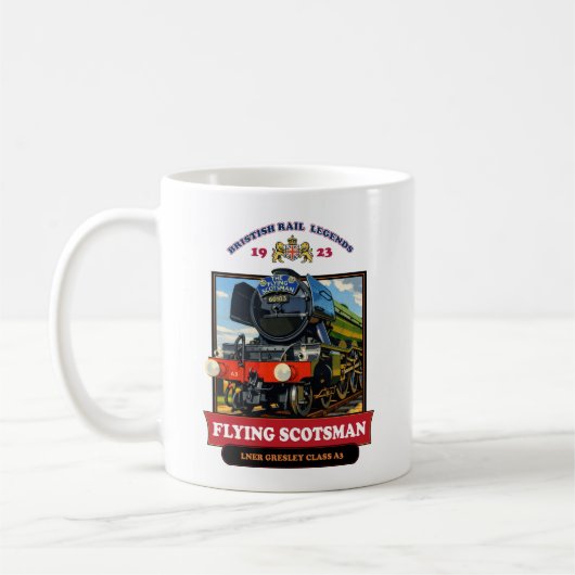 Flying Scotsman 4472 Steam Locomotive Retro Poster Kaffeetasse (Links)
