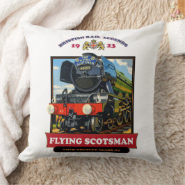 Flying Scotsman 4472 Steam Locomotive Retro Poster Kissen