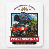 Flying Scotsman 4472 Steam Locomotive Retro Poster Mousepad (Vorne)