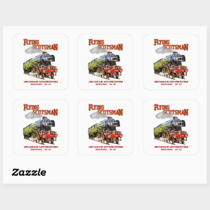 Flying Scotsman-Dampflokomotive englische Lokomoti Quadratischer Aufkleber