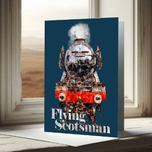 Flying Scotsman – Dampflokomotive-Illustration Dankeskarte