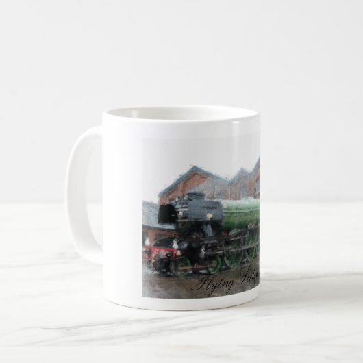 Flying Scotsman Dampfzug Ölmalerei Kaffeetasse (Vorderseite Links)