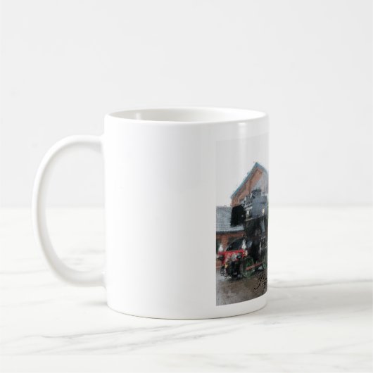 Flying Scotsman Dampfzug Ölmalerei Kaffeetasse (Links)