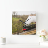 Flying Scotsman in Goathland Quadratische Wanduhr (Zuhause)