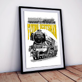 Flying Scotsman Steam Locomotive. 1923 LNER Train Poster