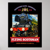 Flying Scotsman Steam Locomotive Vintage Poster (Vorne)