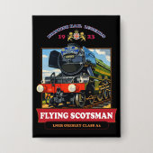 Flying Scotsman Steam Locomotive Vintage Poster Button (Vorderseite)