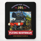 Flying Scotsman Steam Locomotive Vintage Poster Mousepad (Vorne)