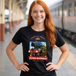 Flying Scotsman Steam Locomotive Vintage Poster T-Shirt