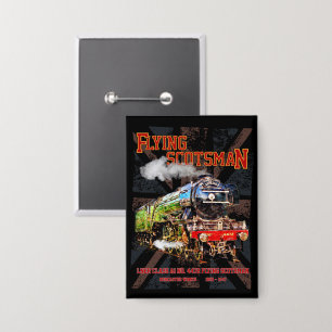 Flying Scotsman Steam Train English Locomotive Button