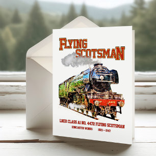 Flying Scotsman Steam Train English Locomotive Dankeskarte