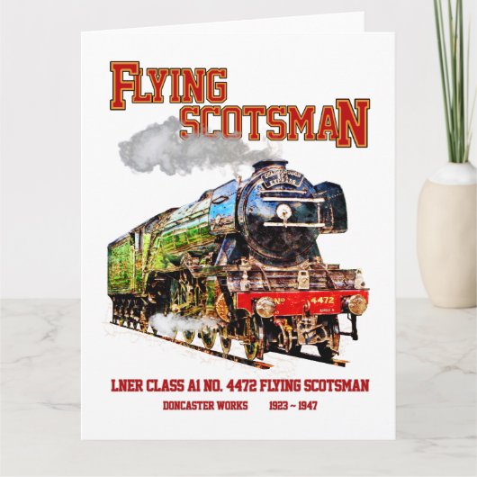 Flying Scotsman Steam Train English Locomotive Dankeskarte (Vorderseite)