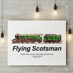 Flying Scotsman Steam Train English Locomotive Fotodruck
