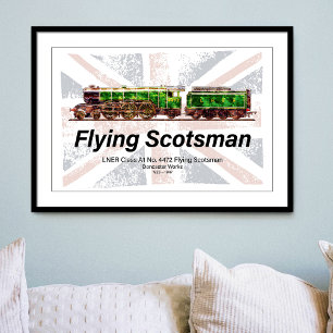 Flying Scotsman Steam Train English Locomotive Fotodruck