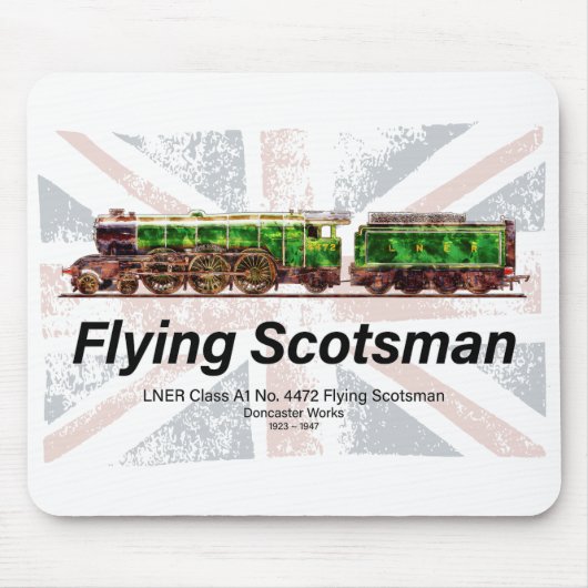 Flying Scotsman Steam Train English Locomotive Mousepad (Vorne)