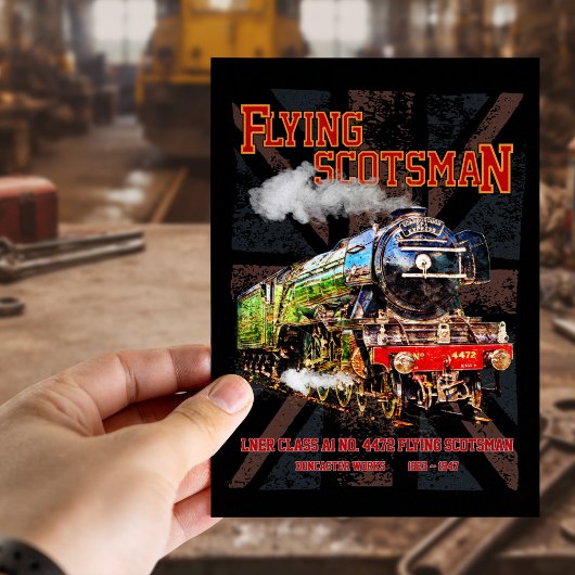 Flying Scotsman Steam Train English Locomotive Postkarte