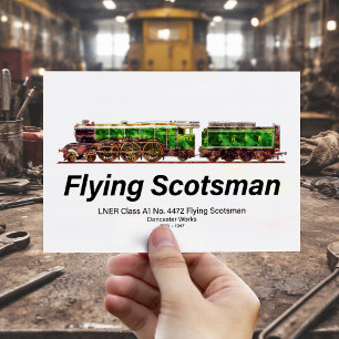 Flying Scotsman Steam Train English Locomotive Postkarte