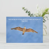 Flying Sea Gull Bird Bible Verse Flat Card Dankeskarte (Stehend Vorderseite)
