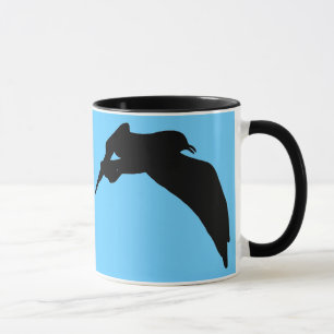 Flying Sea Gull Black Silhouette Anpassbare Tasse