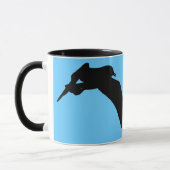 Flying Sea Gull Black Silhouette Anpassbare Tasse (Links)
