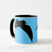 Flying Sea Gull Black Silhouette Anpassbare Tasse (Vorderseite Links)