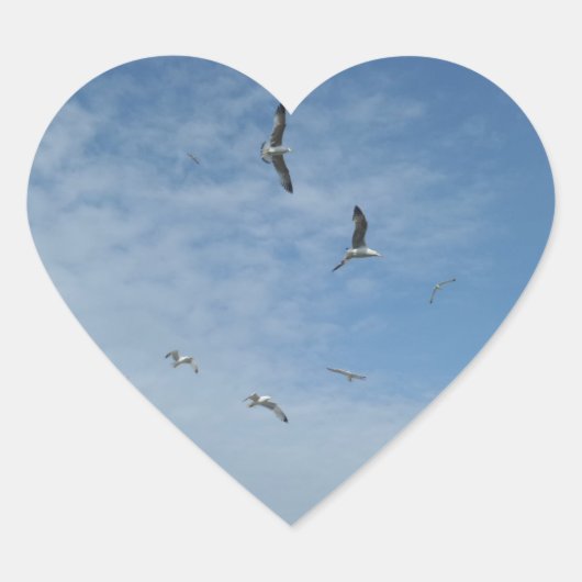 Flying Seagulls Heart Sticker (Vorderseite)
