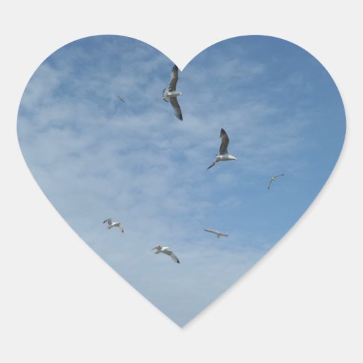 Flying Seagulls Heart Sticker (Vorderseite)