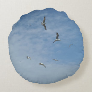 Flying Seagulls Round Pillow Rundes Kissen