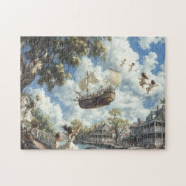 Flying Ship Whimsical Sky Voyage Adventur Puzzle