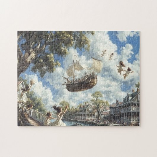 Flying Ship Whimsical Sky Voyage Adventur Puzzle (Horizontal)