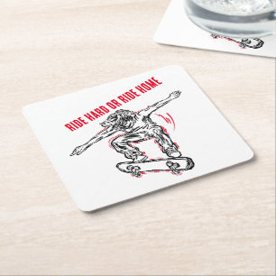 Flying Skater machen Halbair-Skateboarding Rechteckiger Pappuntersetzer
