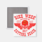 Flying Skull 76th Daytona Beach Bike Week 2017r Magnet (Vorderseite/Rückseite)
