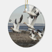 Flying Snow Gese Keramikornament (Links)