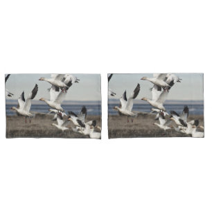 Flying Snow Gese Kissenbezug