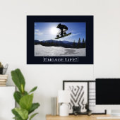 FLYING SNOWBOARDER Motivierend Foto drucken Poster (Heimbüro)