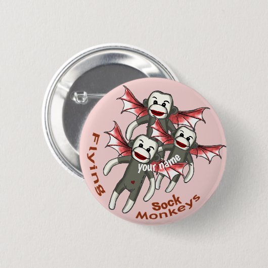 Flying Sock-Affen Button (Vorne & Hinten)