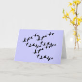 Flying South Geese Greeting Card Karte (Gelbe Blume)