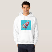 Flying Spaceship Mens Hoodie (Vorne ganz)