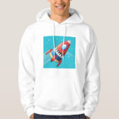 Flying Spaceship Mens Hoodie (Vorderseite)