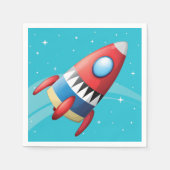 Flying Spaceshiship Paper Napkins Serviette (Vorderseite)